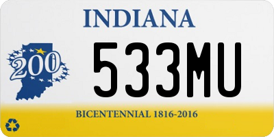 IN license plate 533MU