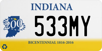 IN license plate 533MY