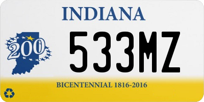 IN license plate 533MZ