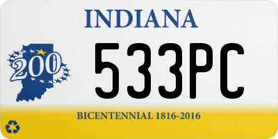 IN license plate 533PC