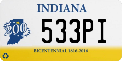 IN license plate 533PI