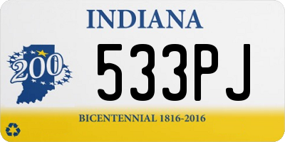 IN license plate 533PJ