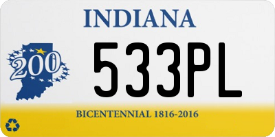 IN license plate 533PL