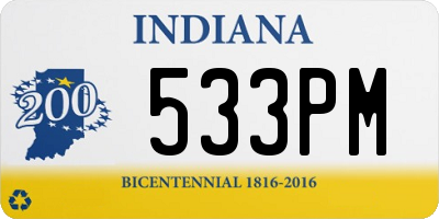 IN license plate 533PM