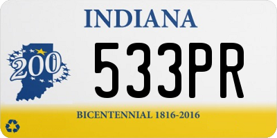 IN license plate 533PR