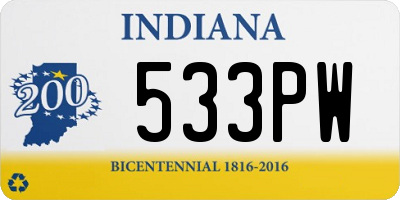 IN license plate 533PW