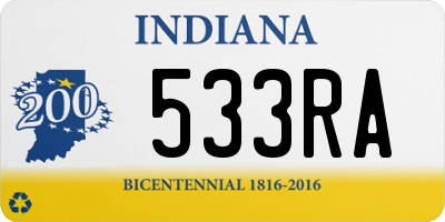 IN license plate 533RA