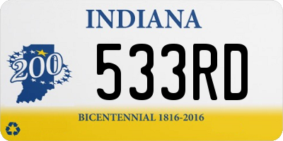 IN license plate 533RD