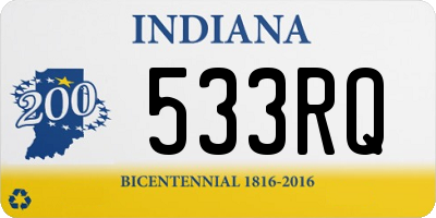 IN license plate 533RQ