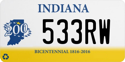 IN license plate 533RW