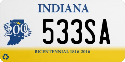 IN license plate 533SA