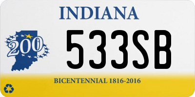 IN license plate 533SB