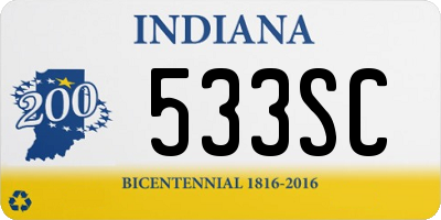 IN license plate 533SC