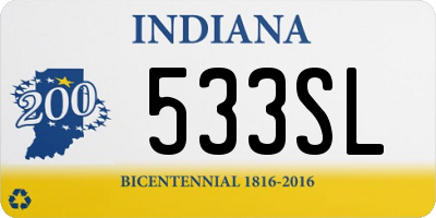 IN license plate 533SL