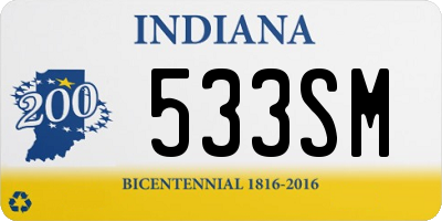 IN license plate 533SM