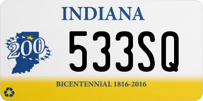 IN license plate 533SQ