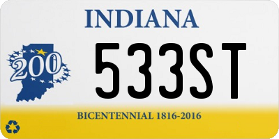 IN license plate 533ST