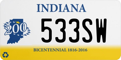 IN license plate 533SW