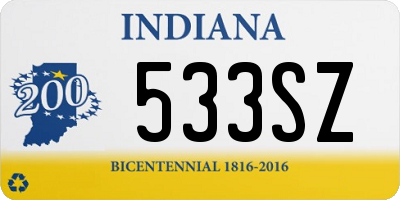 IN license plate 533SZ
