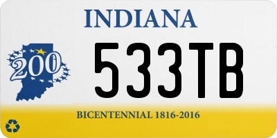 IN license plate 533TB