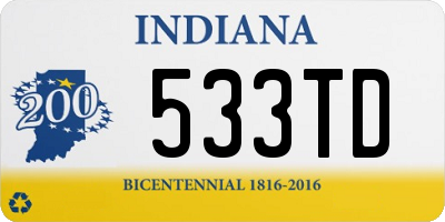 IN license plate 533TD