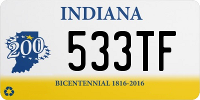 IN license plate 533TF