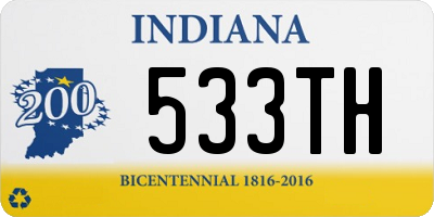IN license plate 533TH