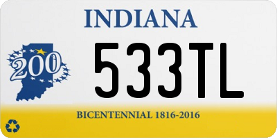 IN license plate 533TL