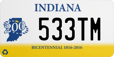 IN license plate 533TM