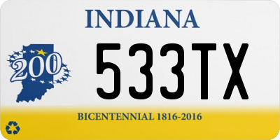 IN license plate 533TX