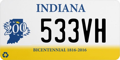 IN license plate 533VH