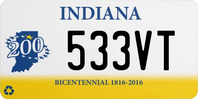 IN license plate 533VT