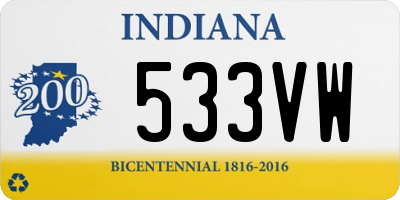 IN license plate 533VW