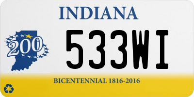 IN license plate 533WI