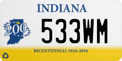 IN license plate 533WM