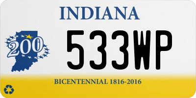 IN license plate 533WP