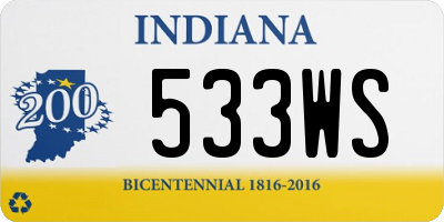 IN license plate 533WS