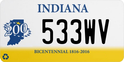 IN license plate 533WV