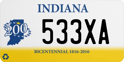 IN license plate 533XA