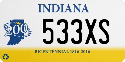 IN license plate 533XS