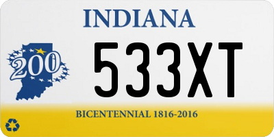 IN license plate 533XT