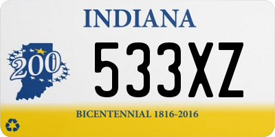 IN license plate 533XZ