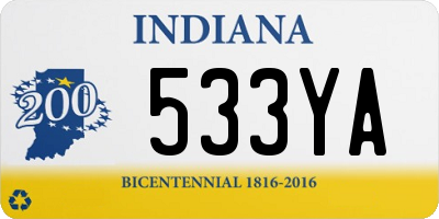 IN license plate 533YA
