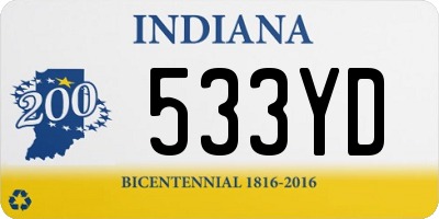 IN license plate 533YD