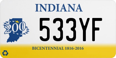IN license plate 533YF
