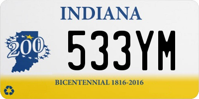 IN license plate 533YM