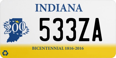 IN license plate 533ZA