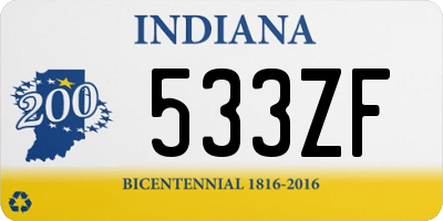 IN license plate 533ZF