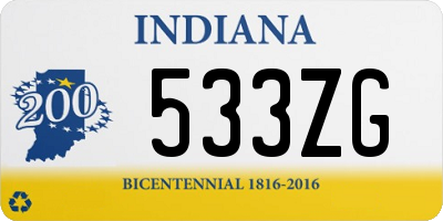 IN license plate 533ZG