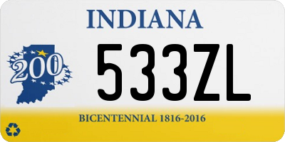 IN license plate 533ZL